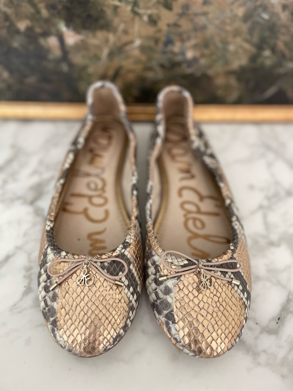 Sam Edelman Felicia Ballet Flats Snake Skin Size 8.5 W